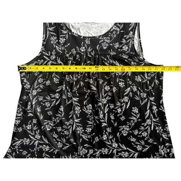 Women's Summer Loose Fit Sleeveless Tunic Blouse Lightweight Stretch Floral XL - Picture 6 of 9
